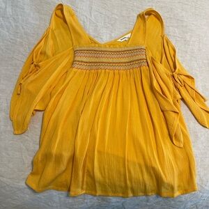 Yellow Smocked Women's Top